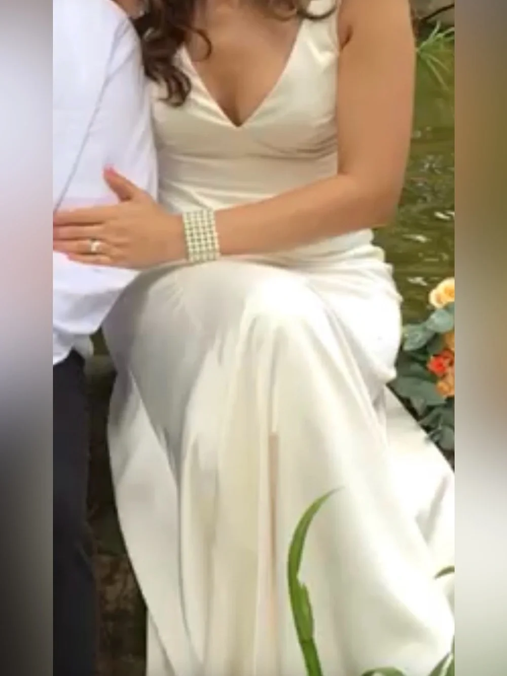 J. Crew Ivory Satin Strapless Formal Gown